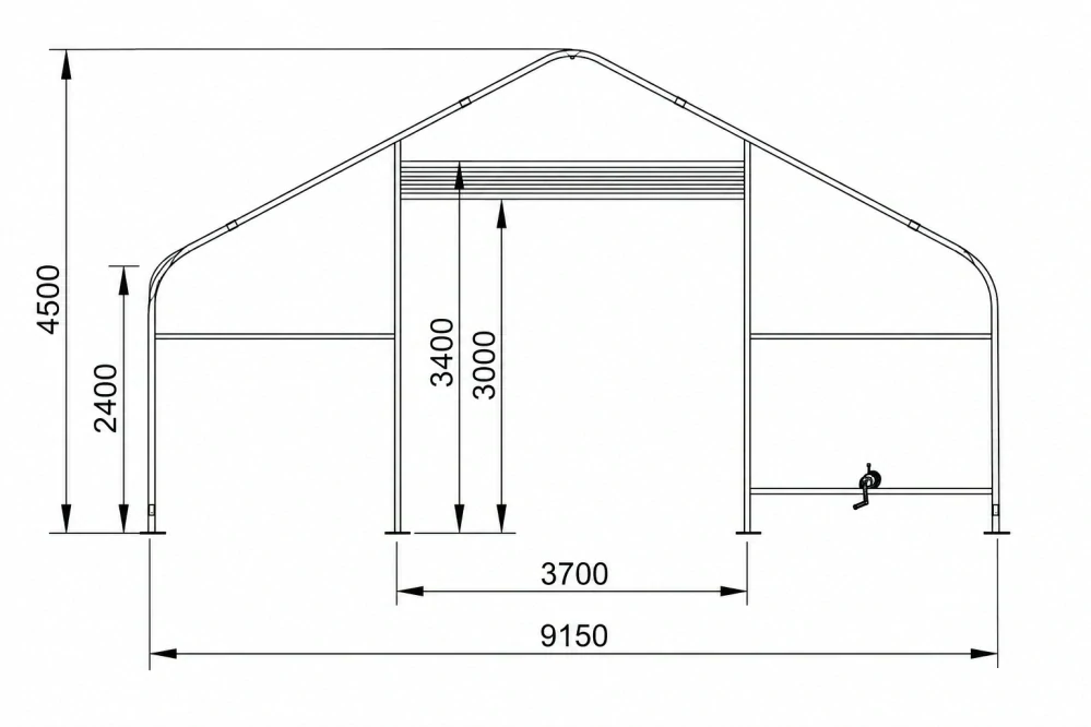 Garlist Hala 9,15x20x4,5 m plachtová, PVC 750 g/m² (GH20/750)