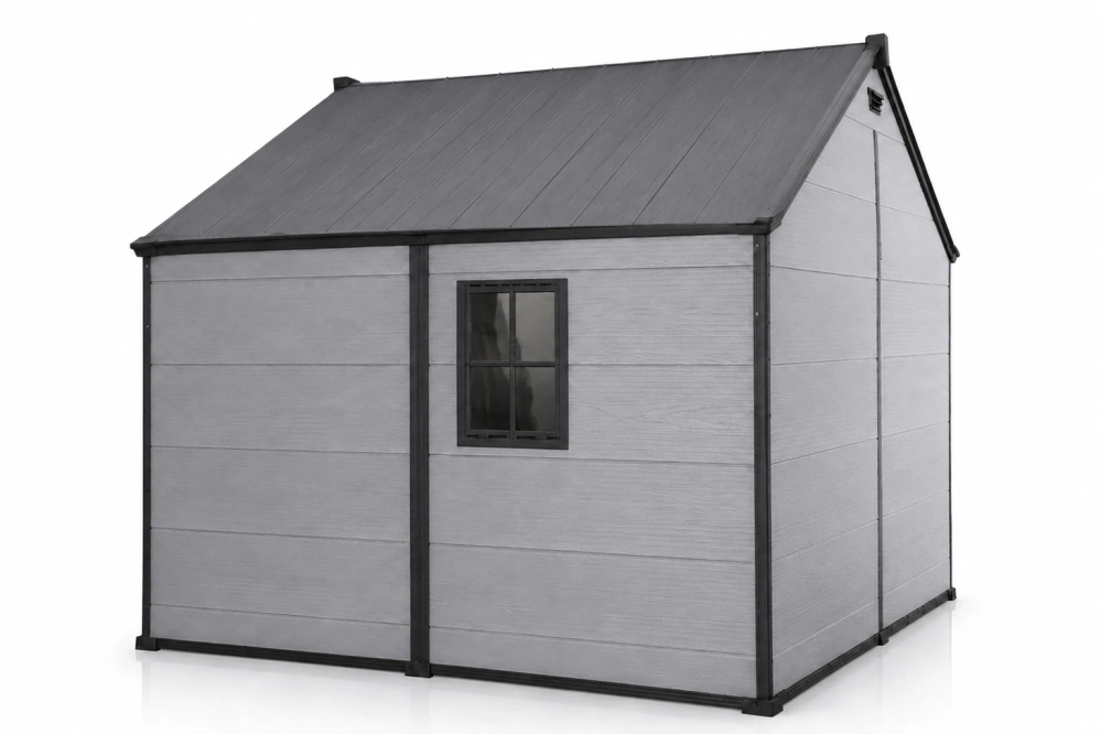 Garlist ZDP-04 Záhradný plastový domček 245 × 306 cm (7,5 m²) sivý